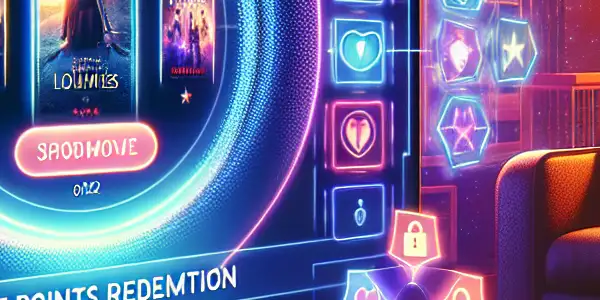 A modern digital interface for redeeming points for Japanese adult films in a cozy, private setting.