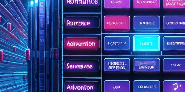 A modern digital interface showcasing a categorized library of adult films, emphasizing safety and user privacy.