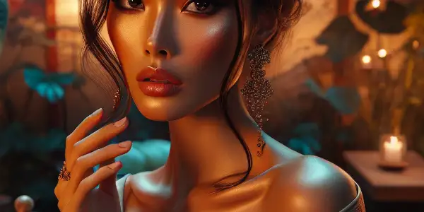 A captivating woman in a traditional-modern Japanese room, embodying desire and emotion amidst intimate surroundings.